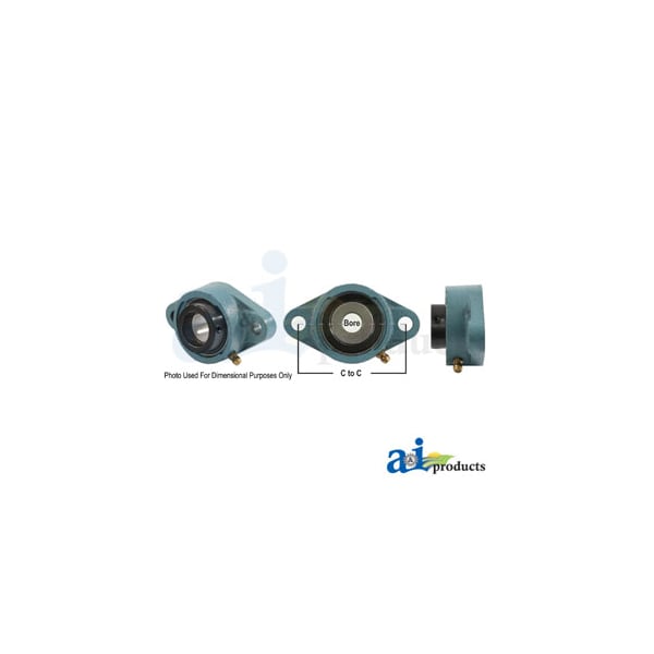 2 Bolt Flanged Bearing W/ Lock Collar, Re-Lubricatable 6" x3" x2"